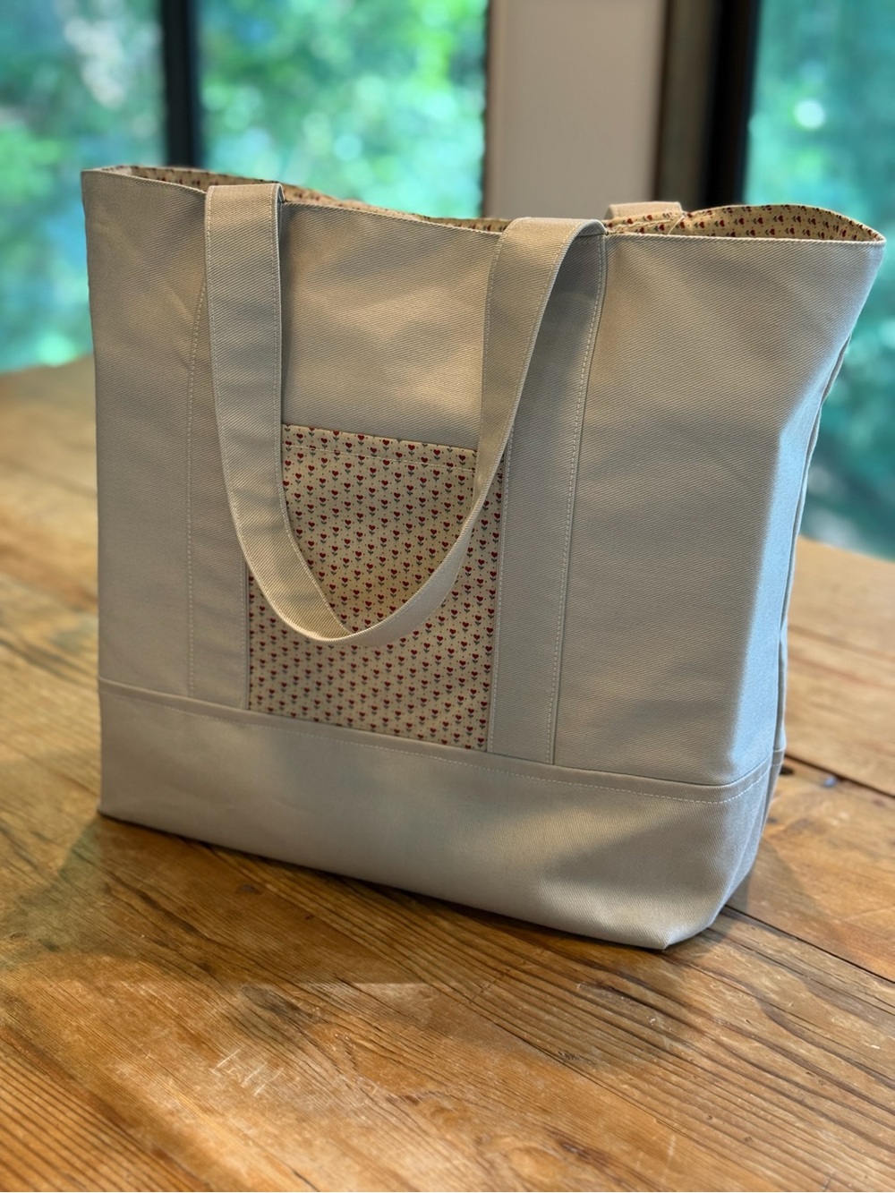 OOAK Handmade Tote | Vintage Heart Cotton Pocket | Mother’s Day Inspired - Picture 2 of 7